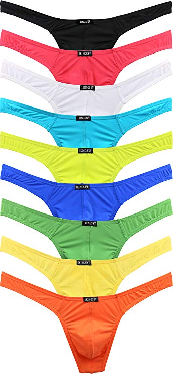 Men and Underwear on X: Low rise tanga briefs in light blue with